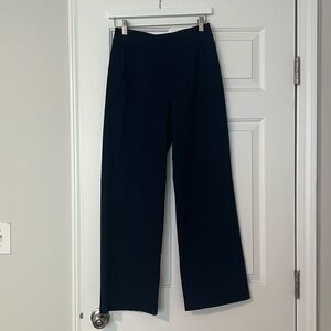 Navy Wide-Leg Athletic Pants